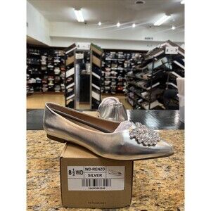 Journee Collection Womens Renzo Silver Slip On Flats Shoes Size 8.5 Wide